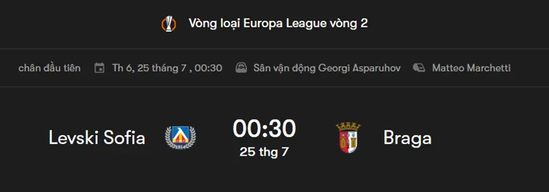 Tips Bóng Đá Levski Sofia vs Sporting Braga uk88