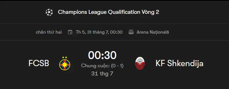 Tips bóng đá chuyên sâu Steaua Bucuresti vs FK Shkendija uk88