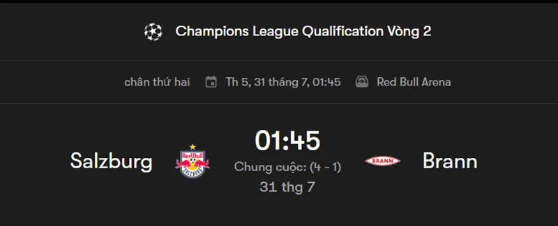 Tips bóng đá trận Red Bull Salzburg vs Brann uk88
