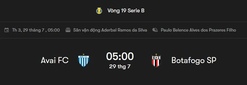 Tips bóng đá trận đấu giữa Avai vs Botafogo SP uk88