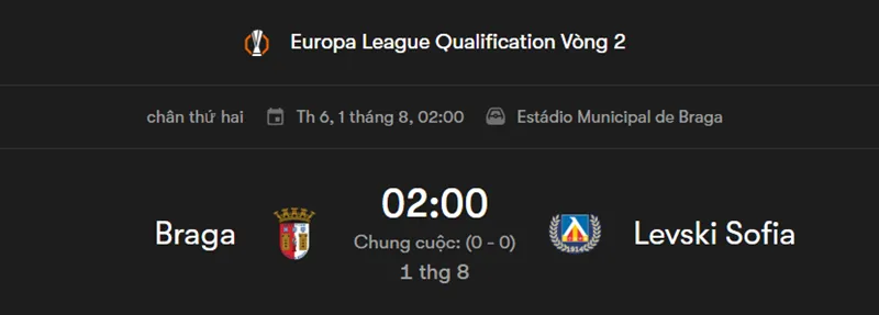 Tips soi kèo và nhận định bóng đá Sporting Braga vs Levski Sofia uk88