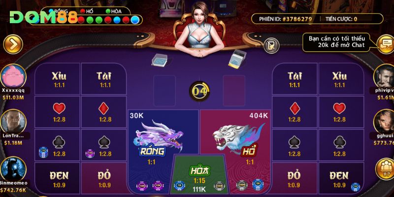 Áp dụng đúng chiến thuật khi chơi rồng hổ DOM88