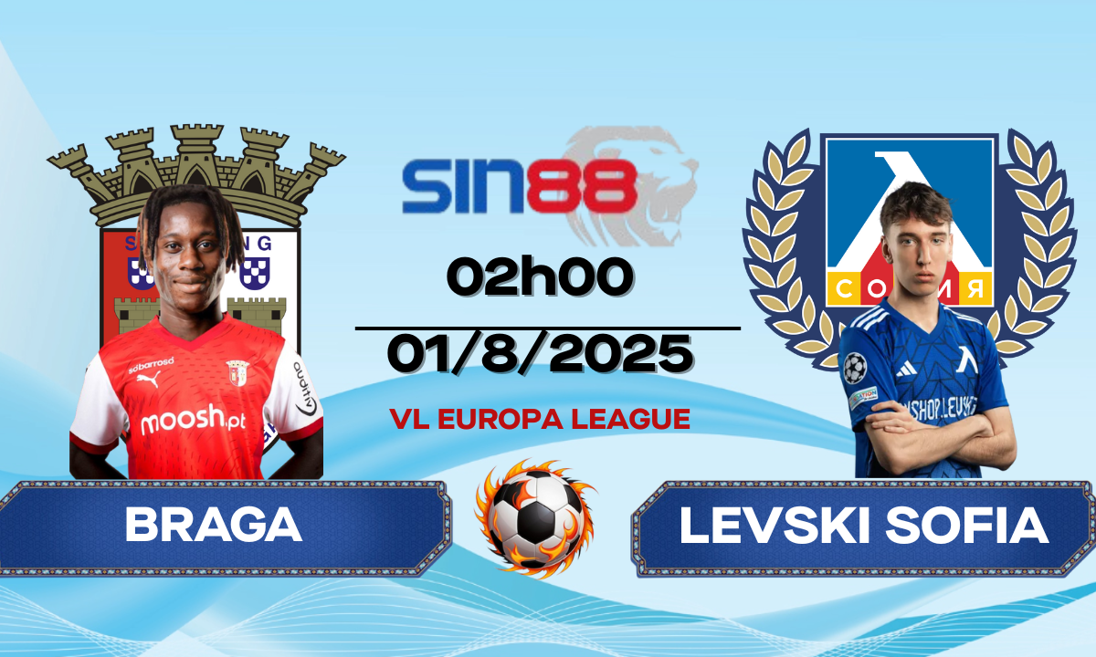 Nhận định bóng đá Braga - Levski Sofia 02h00 ngày 01/08/2025 - Europa League (Kate)