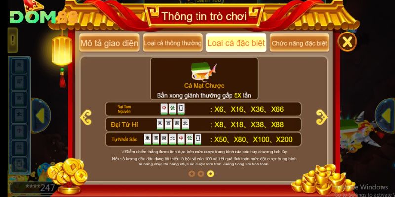 Cá đặc biệt kèm những cơ chế phần thưởng khổng lồ
