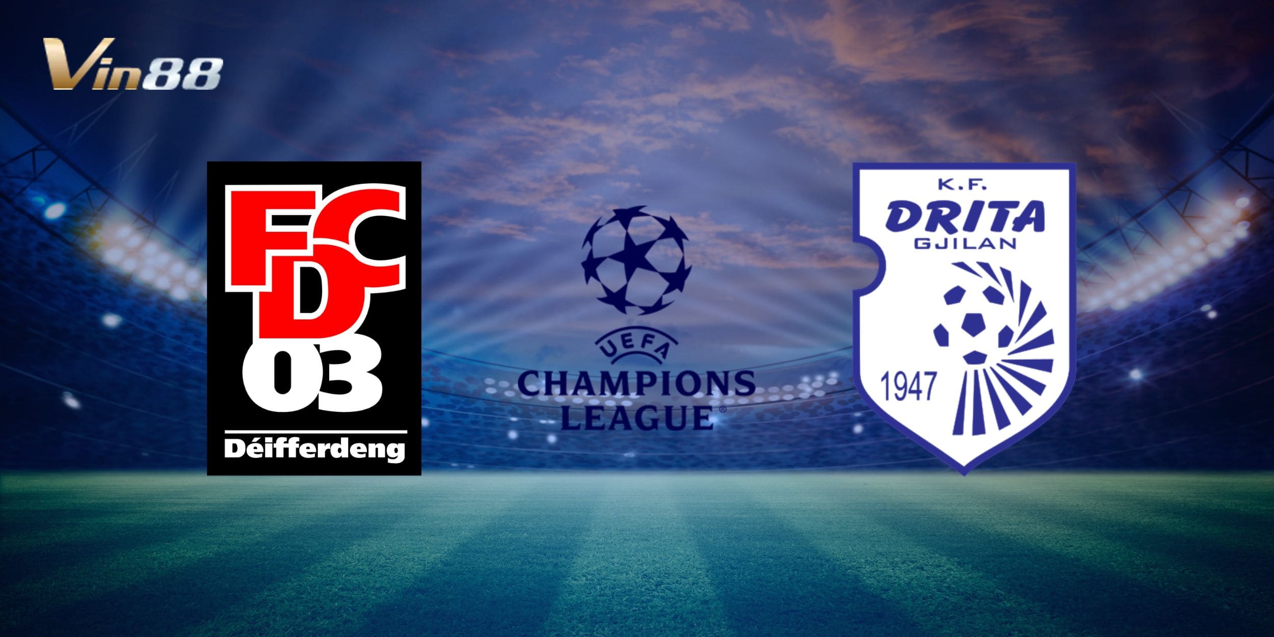 Chi tiết trận lượt về giữa FC Differdange 03 vs Drita Gjilan vòng loại C1