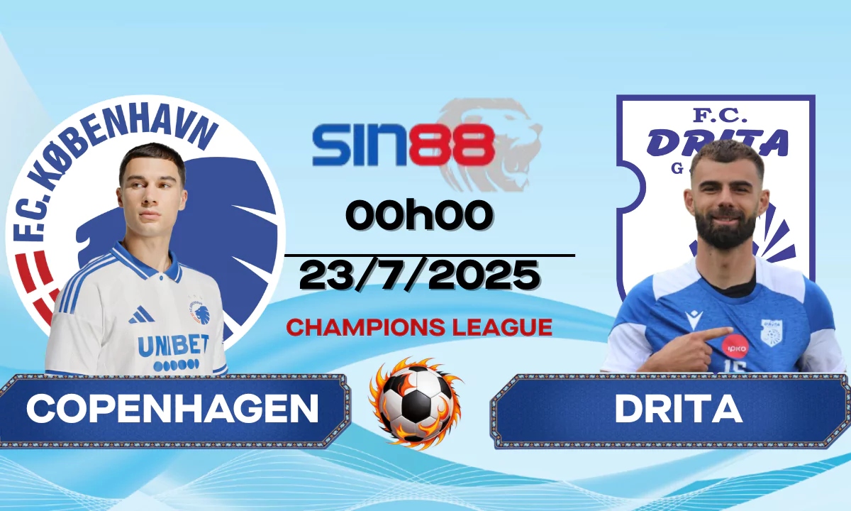 Nhận định bóng đá FC Copenhagen - Drita 00h00 ngày 23/07/2025 - VL Champions League (Kate)