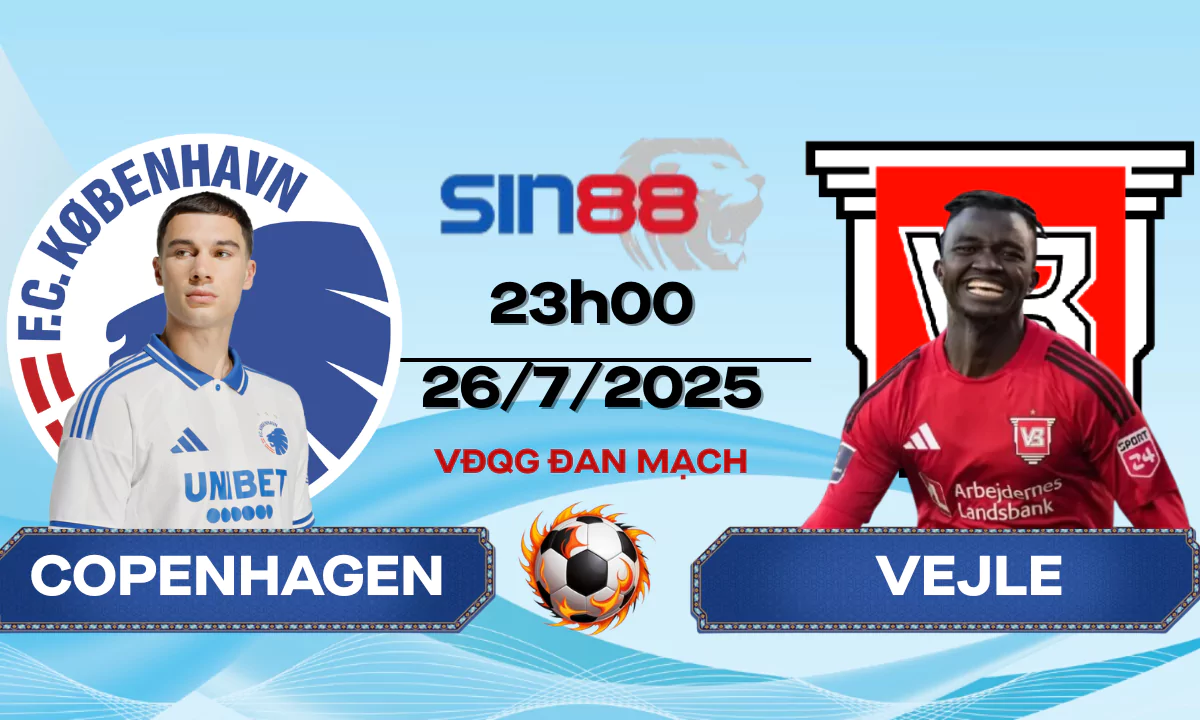 Nhận định bóng đá FC Copenhagen - Vejle 23h00 ngày 26/07/2025 - VĐQG Đan Mạch (Kate)