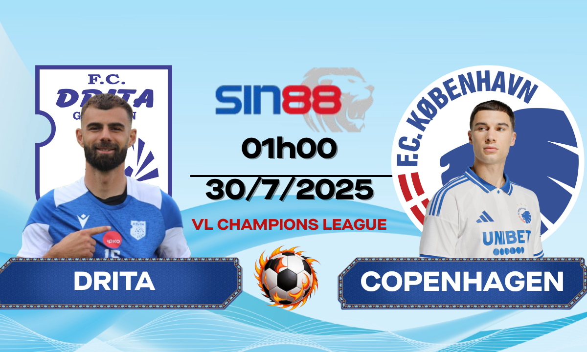 Nhận định bóng đá Drita - FC Copenhagen 01h00 ngày 30/07/2025 - VL Champions League (Kate)