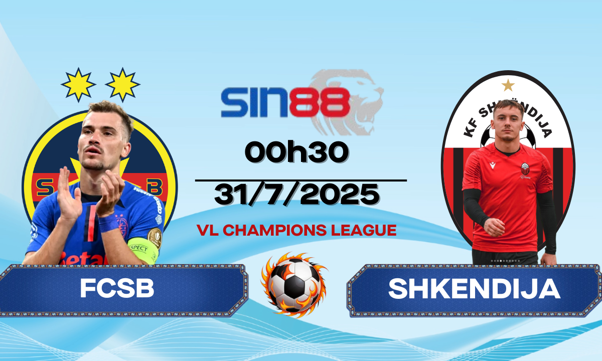 Nhận định bóng đá FCSB - Shkendija 00h30 ngày 31/07/2025 - VL Champions League (Kate)