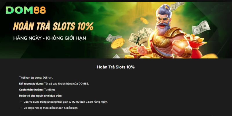 Hoàn trả 10% cho game thủ chơi đại hồng bao