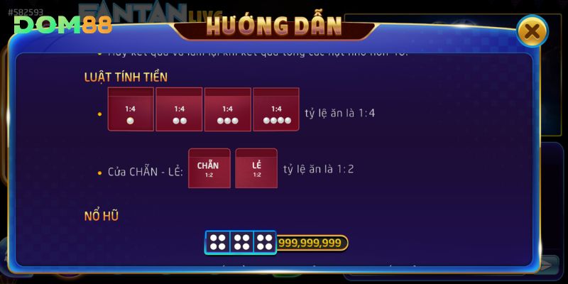 Hướng dẫn cách tính tiền trong game Fantan