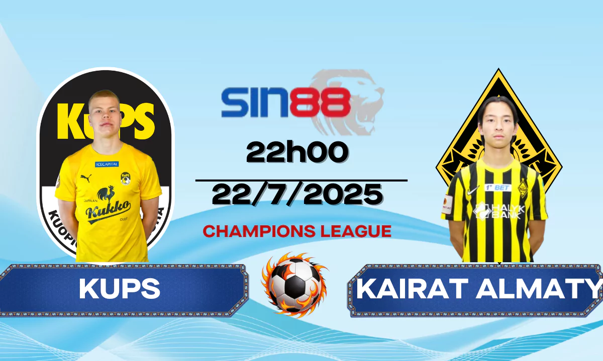 Nhận định bóng đá KuPS - Kairat Almaty 22h00 ngày 22/07/2025 - VL Champions League (Kate)