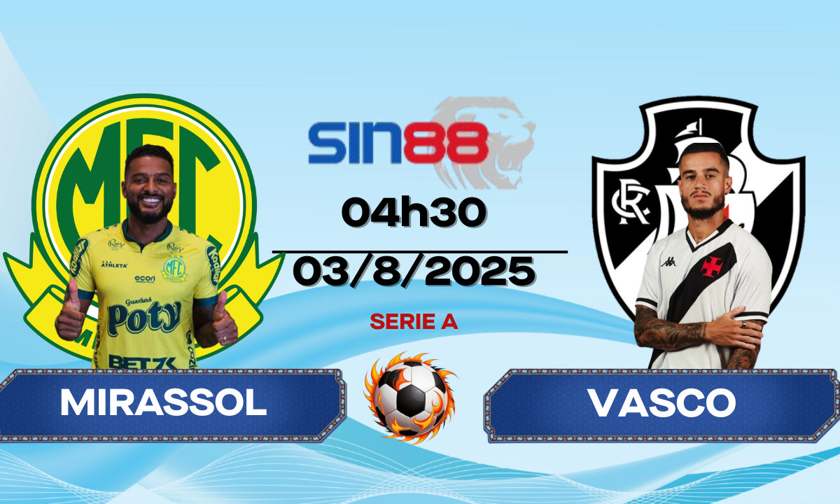 Soi kèo bóng đá bóng đá Mirassol - Vasco 04h30 ngày 03/08/2025 - Serie A