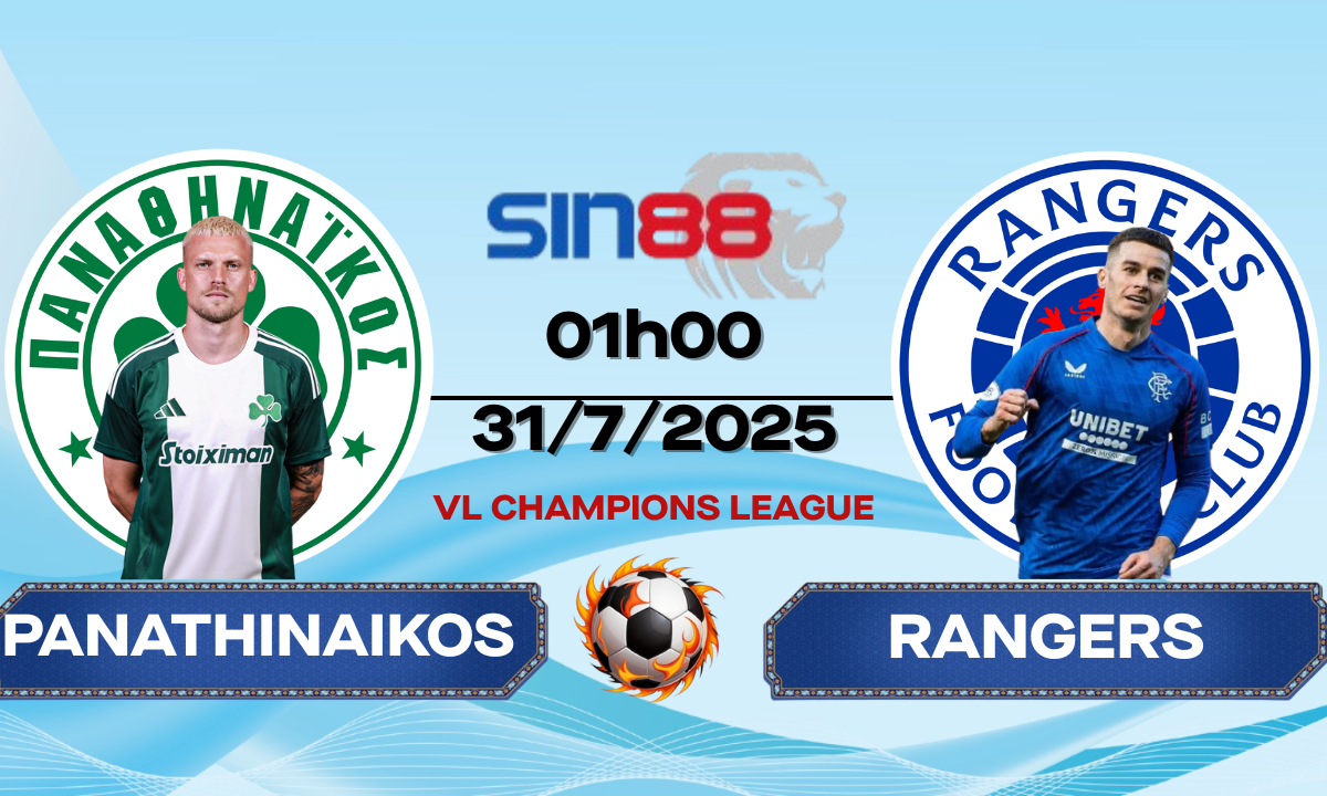 Nhận định bóng đá Panathinaikos - Rangers 01h00 ngày 31/07/2025 - VL Champions League (Kate)