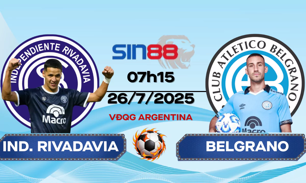 Nhận định bóng đá Ind. Rivadavia - Belgrano 07h15 ngày 26/07/2025 - VĐQG Argentina (Kate)