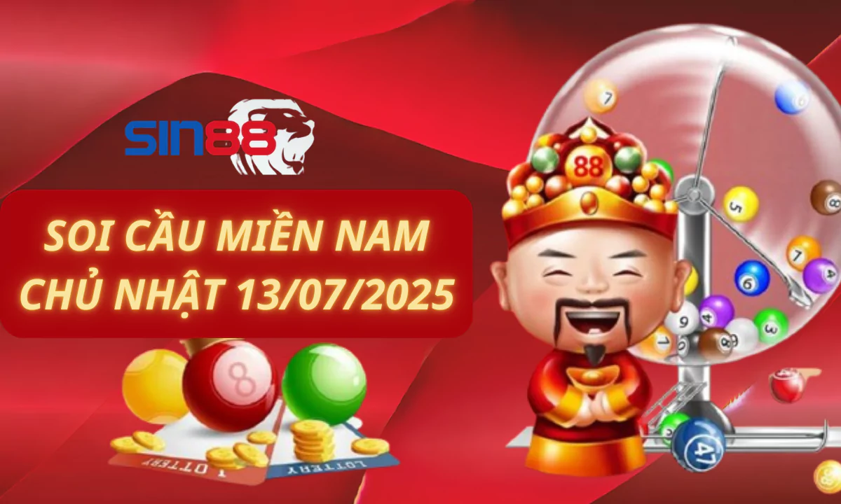 Soi cầu XSMN 13/07/2025 – Dự đoán xổ số miền Nam Chủ nhật (Kate)