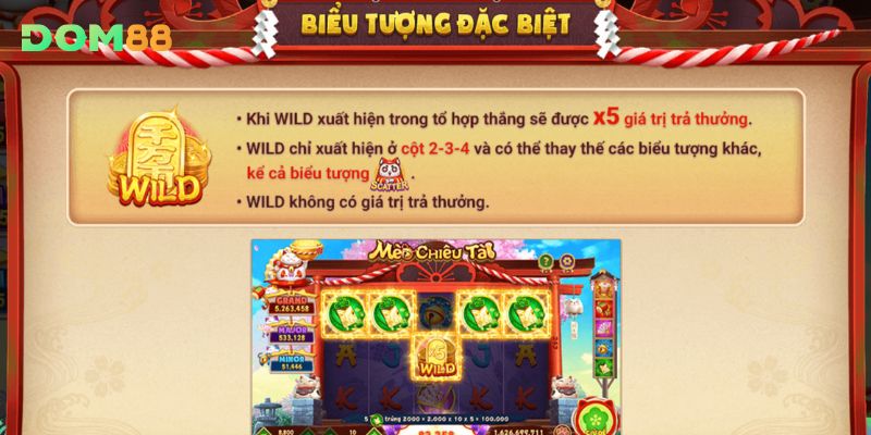 Tìm hiểu về biểu tượng Wild trong game Mèo Chiêu Tài DOM88