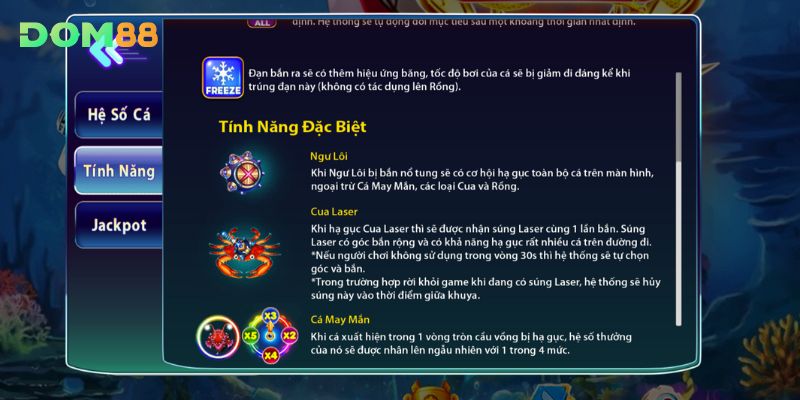 Khám phá tính năng đặc biệt chỉ có tại Vua bắn cá