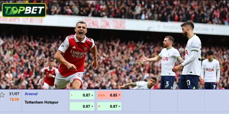 Tỷ lệ kèo chi tiết cho trận đấu Arsenal Vs Tottenham 