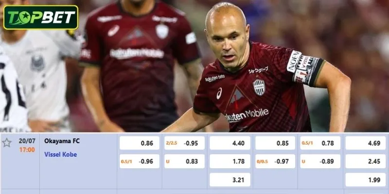 Tỷ lệ kèo chi tiết cho trận đấu Fagiano Okayama FC Vs Vissel Kobe