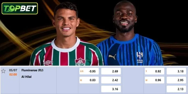 Tỷ lệ kèo chi tiết cho trận đấu Fluminense vs Al Hilal