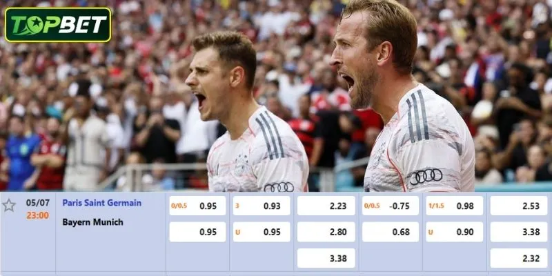Tỷ lệ kèo chi tiết cho trận đấu PSG vs Bayern Munich
