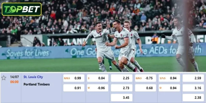 Tỷ lệ kèo chi tiết cho trận đấu St. Louis City Vs Portland Timbers