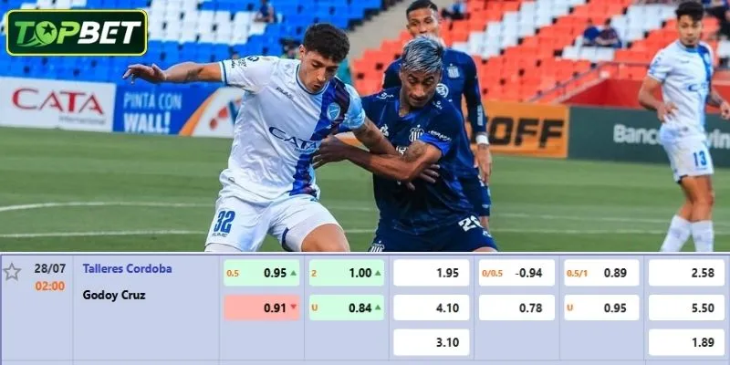 Tỷ lệ kèo chi tiết cho trận đấu Talleres Vs Godoy Cruz