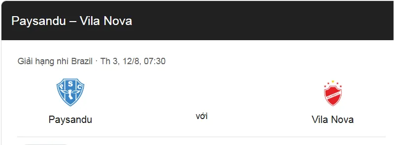 Nhận Định Bóng Đá Chi Tiết Về Trận Đấu Giữa Paysandu PA vs Vila Nova GO uk88