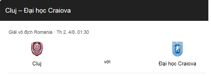 Nhận định bóng đá chi tiết FC Cluj vs CS U Craiova uk88