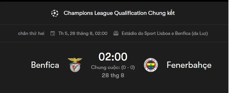 Nhận định bóng đá trận đấu Benfica vs Fenerbahce uk88
