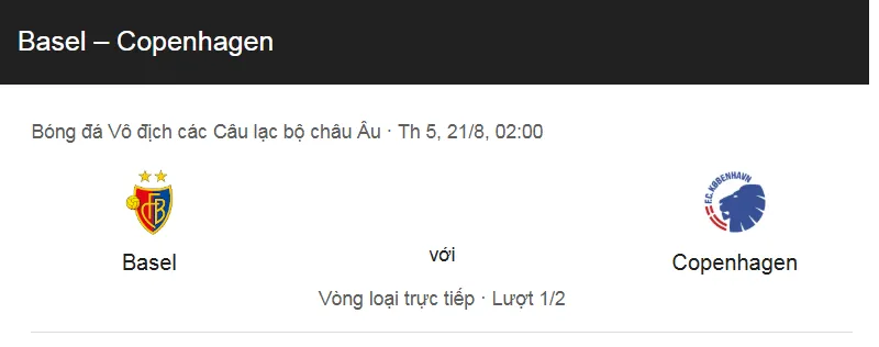 Nhận định bóng đá trận đấu giữa Basel vs FC Copenhagen uk88