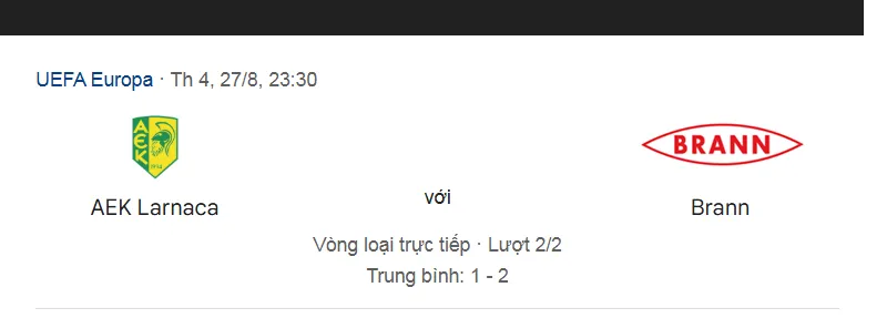 Nhận định bóng đá về trận đấu giữa AEK Larnaca vs Brann uk88