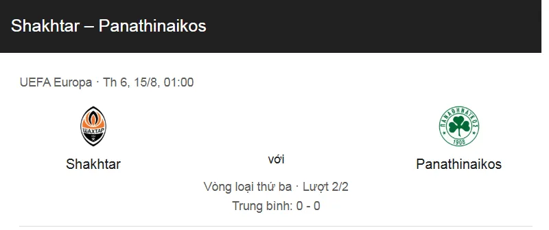 Nhận định chi tiết trận đấu giữa Shakhtar Donetsk vs Panathinaikos uk88