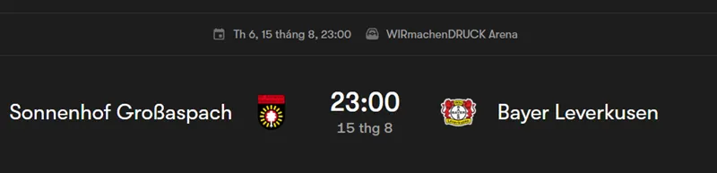 Nhận định chi tiết trận đấu giữa Sonnenhof Grossaspach vs Bayer Leverkusen uk88