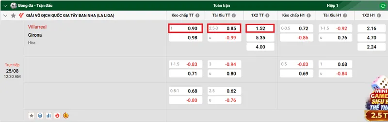 Tip Kèo Bóng Đá Villarreal vs Girona uk88