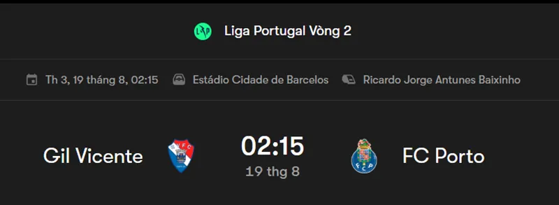 Tip Nhận định, phân tích và típ kèo bóng đá Gil Vicente vs FC Porto uk88