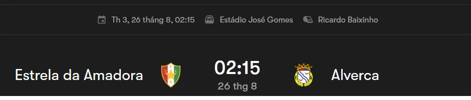 Tip kèo bóng đá trận Estrela da Amadora vs Alverca uk88