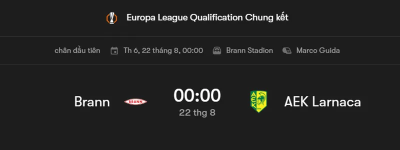 Tips Bóng Đá Trận đấu giữa Brann vs AEK Larnaca uk88