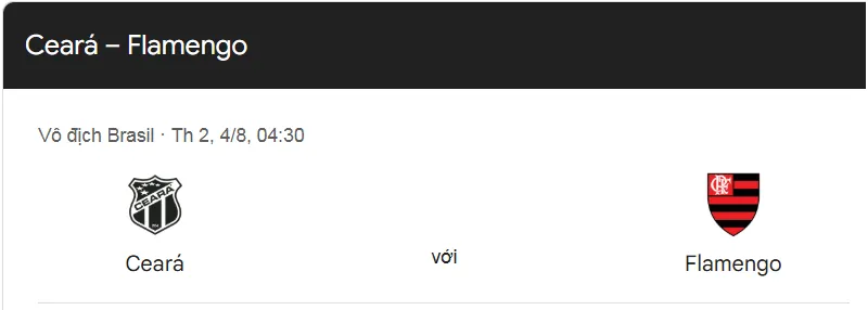 Tips Phân Tích – Soi Kèo Trận Đấu Giữa Ceara CE vs CR Flamengo RJ uk88