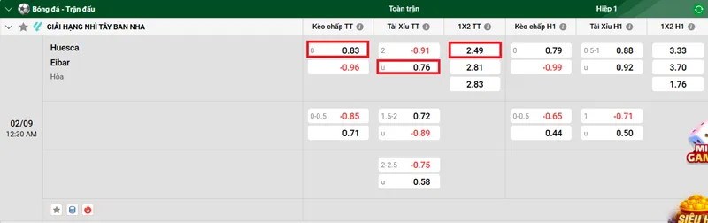 Tips bóng đá chi tiết trận đấu giữa Huesca vs Eibar uk88