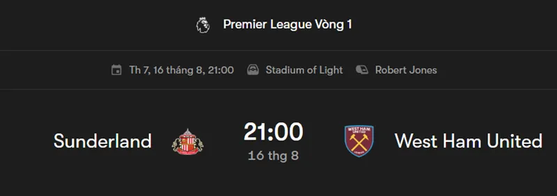 Tips bóng đá chi tiết về trận đấu giữa Sunderland vs West Ham uk88