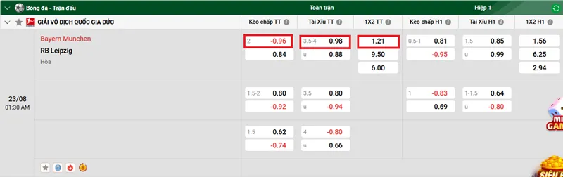 Tips bóng đá cho trận đấu giữa Bayern Munich vs RB Leipzig uk88