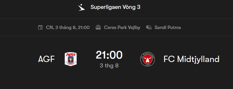 Tips bóng đá trận AGF Aarhus vs Midtjylland uk88