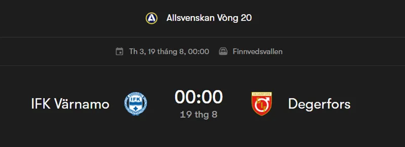 Tips bóng đá trận đấu giữa IFK Varnamo vs Degerfors uk88