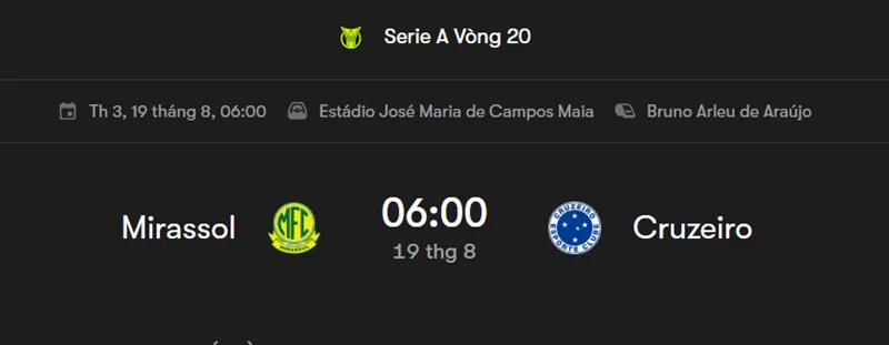 Tips bóng đá trận đấu giữa Mirassol SP vs Cruzeiro MG uk88