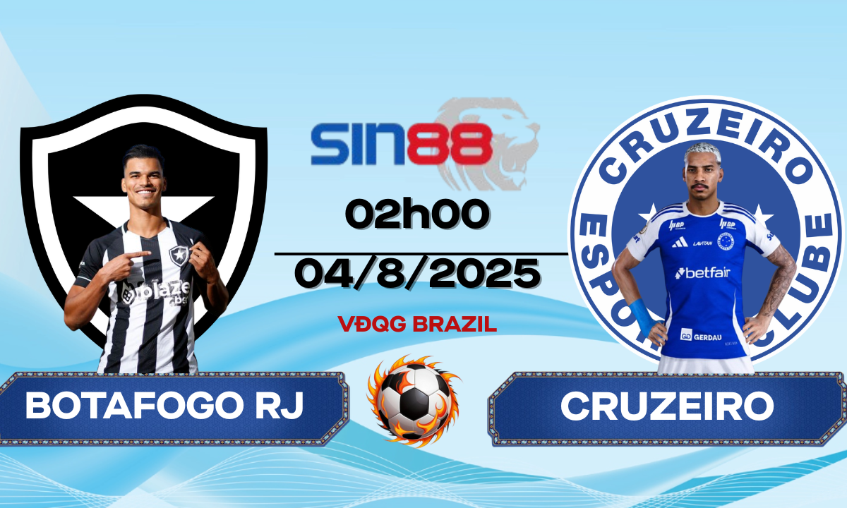 Soi kèo bóng đá bóng đá Botafogo RJ - Cruzeiro 02h00 ngày 04/08/2025 - VĐQG Brazil
