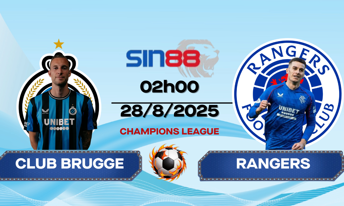 Soi kèo bóng đá Club Brugge KV - Rangers 02h00 ngày 28/08/2025 - VL Champions League