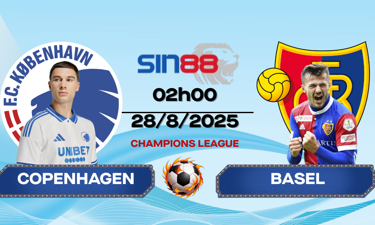 Soi kèo bóng đá FC Copenhagen - Basel 02h00 ngày 28/08/2025 - VL Champions League