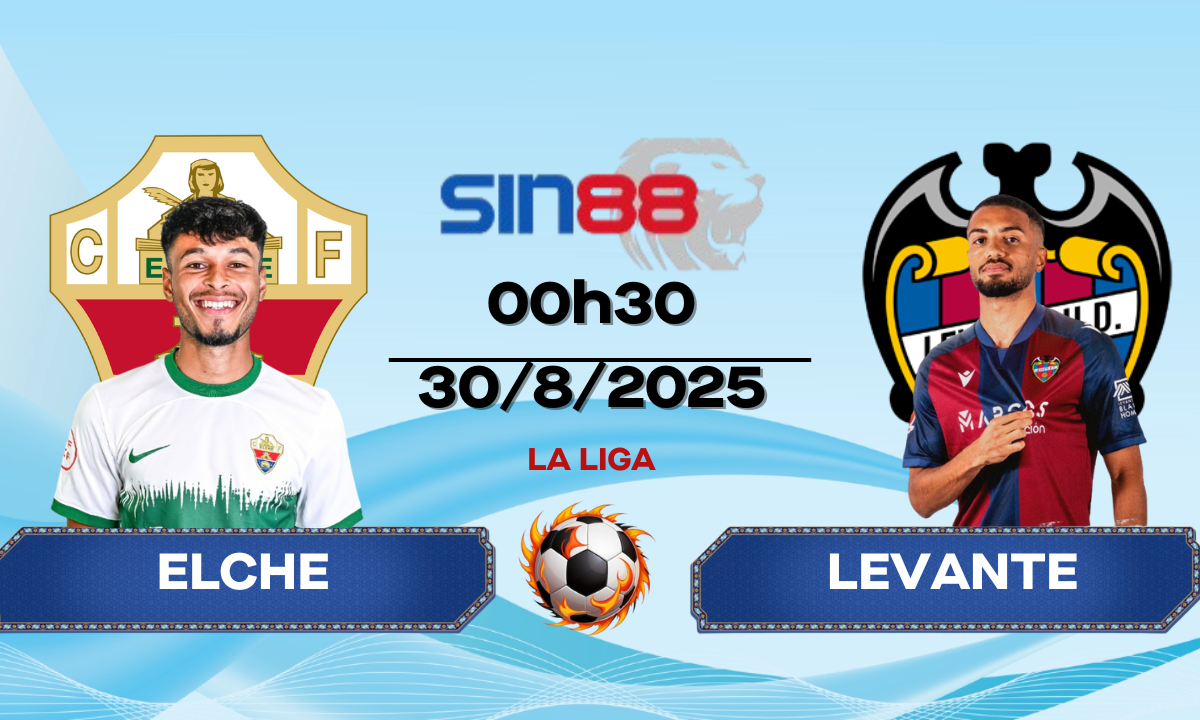 Soi kèo bóng đá Elche - Levante 00h30 ngày 30/08/2025 - La Liga